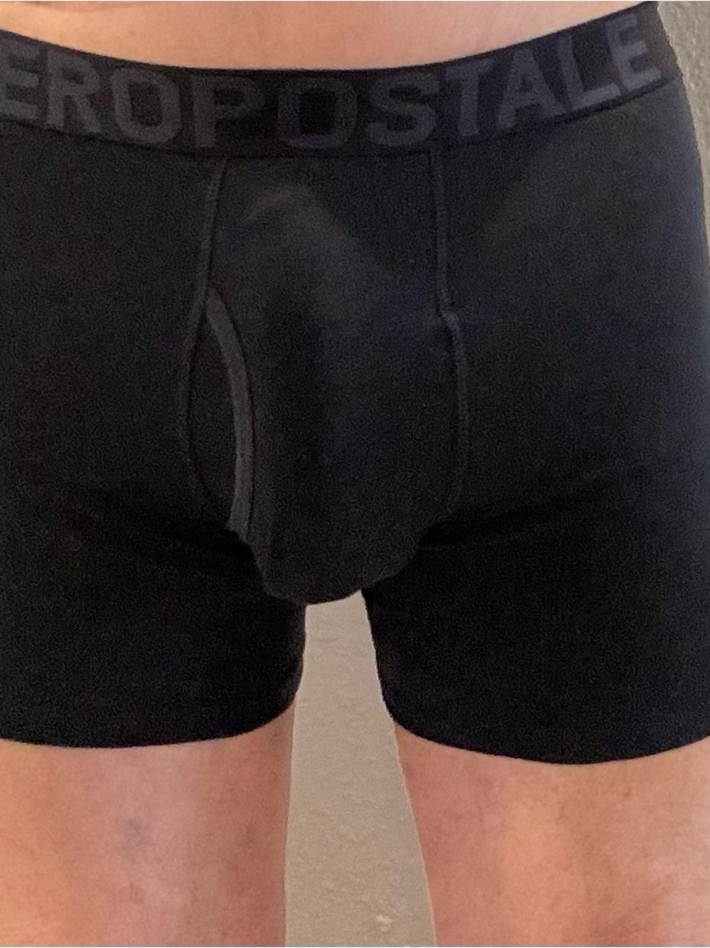 Aeropostale Black Men's Boxer Briefs with Logo Waistband